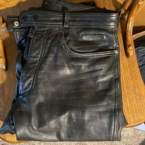 Gently loved VINTAGE real leather pants
